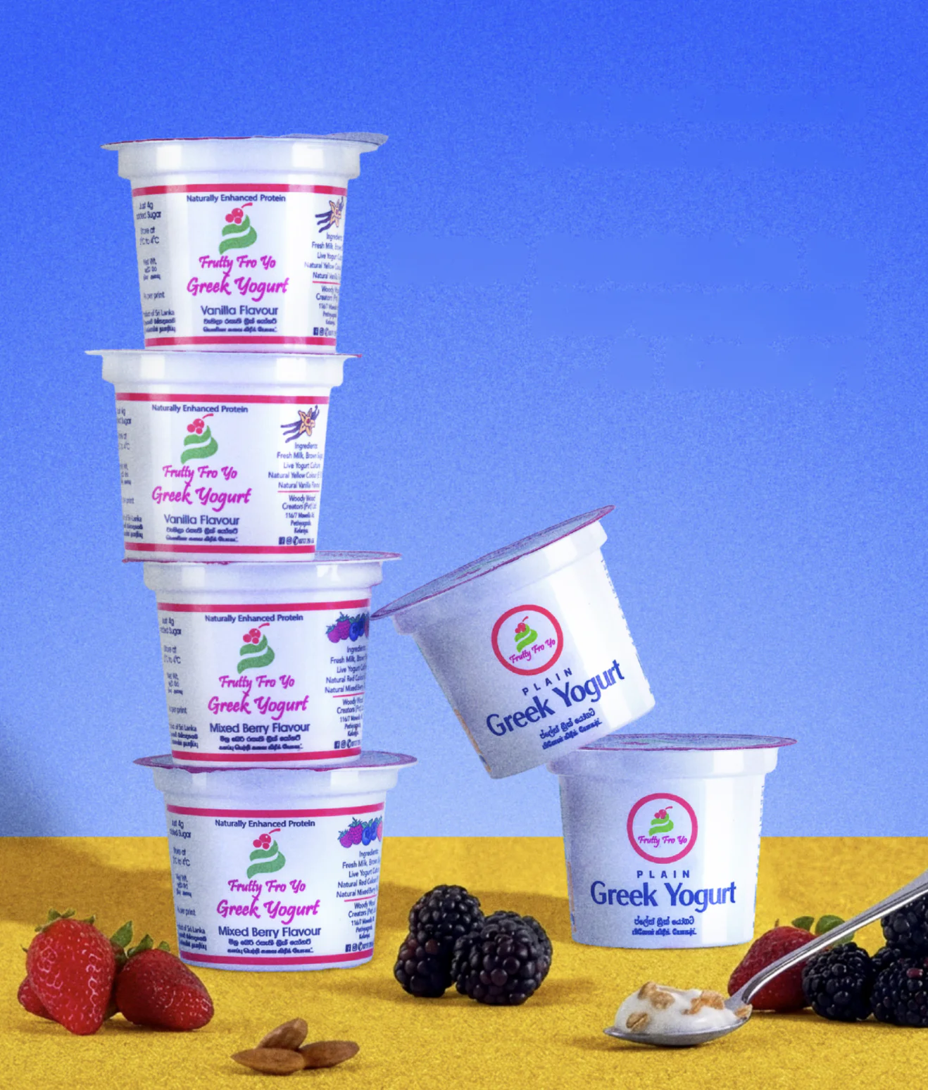 FruttyFroYo Greek yogurt product stack